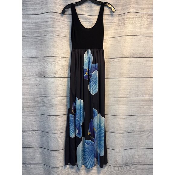 NWT Alice + Olivia Scoop Black & Blue Floral Print Sleeveless Dress Size 2 - Picture 1 of 3